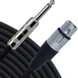 Rapco 6' Black Microphone Cable Hi - Z XLRF to 1/4"