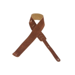 Levy' Brown Leather Suede Guitar Strap