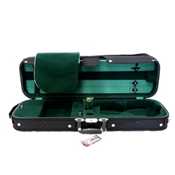 Bobelock 4/4 Violin Case Economy Wood Oblong Green Velvet Interior