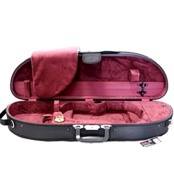 Bobelock 4/4 Violin Case Half Moon Wood Wine Velour Interior