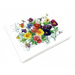 Music Treasures Pansies Music Note Cards (8Pk)