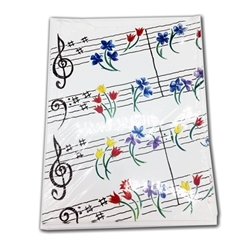 Kristin Elliott AIM51839 Music Staff Flowers Note Cards 8 Pack