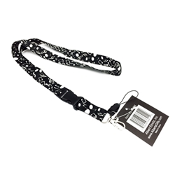 Aim Black Lanyard with White Notes