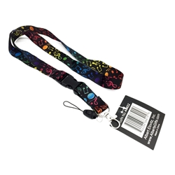 Aim Black Lanyard with Multi-Colored Notes