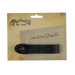 Martin 18A0031 Acoustic Guitar Strap Button Tie-On Black leather