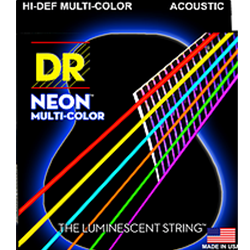 Dr Music NMCA11 Medium Lite Neon Multi-Color Acoustic Guitar Strings
