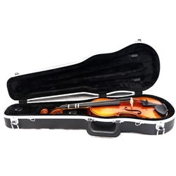 US Band 3/4 Violin & 13" Viola Black Plastic Shaped Case Boltaron Style