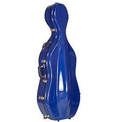 Global Violins Fiberglass Cello Case 4/4 - Dark Blue