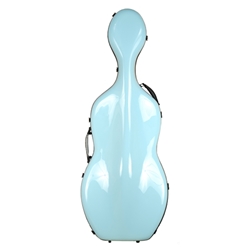 Global Violins Fiberglass Cello Case 4/4 Light Blue