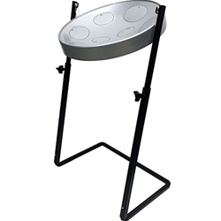 Panyard Jumbie Jam Deluxe Steel Drum Kit with Metal Z-Stand in Silver Finish