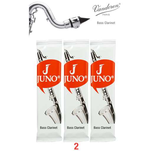 Juno Bass Clarinet Reeds Strength 2 Pack of 3