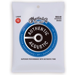 Martin MA540 Authentic Phosphor Bronze Light Acoustic Guitar Strings