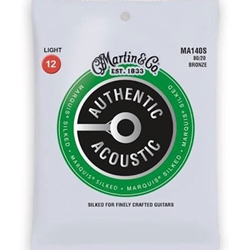 Martin MA140S Authentic Silked Light Acoustic Guitar Strings