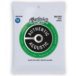 Martin MA150S Authentic Marquis Silked Strings Extra Light Acoustic Guitar Strings