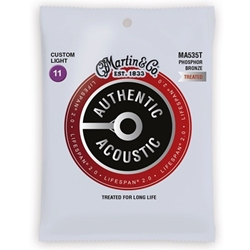 Martin MA535T Lifespan 2.0 92/8 Custom Light Acoustic Guitar Strings